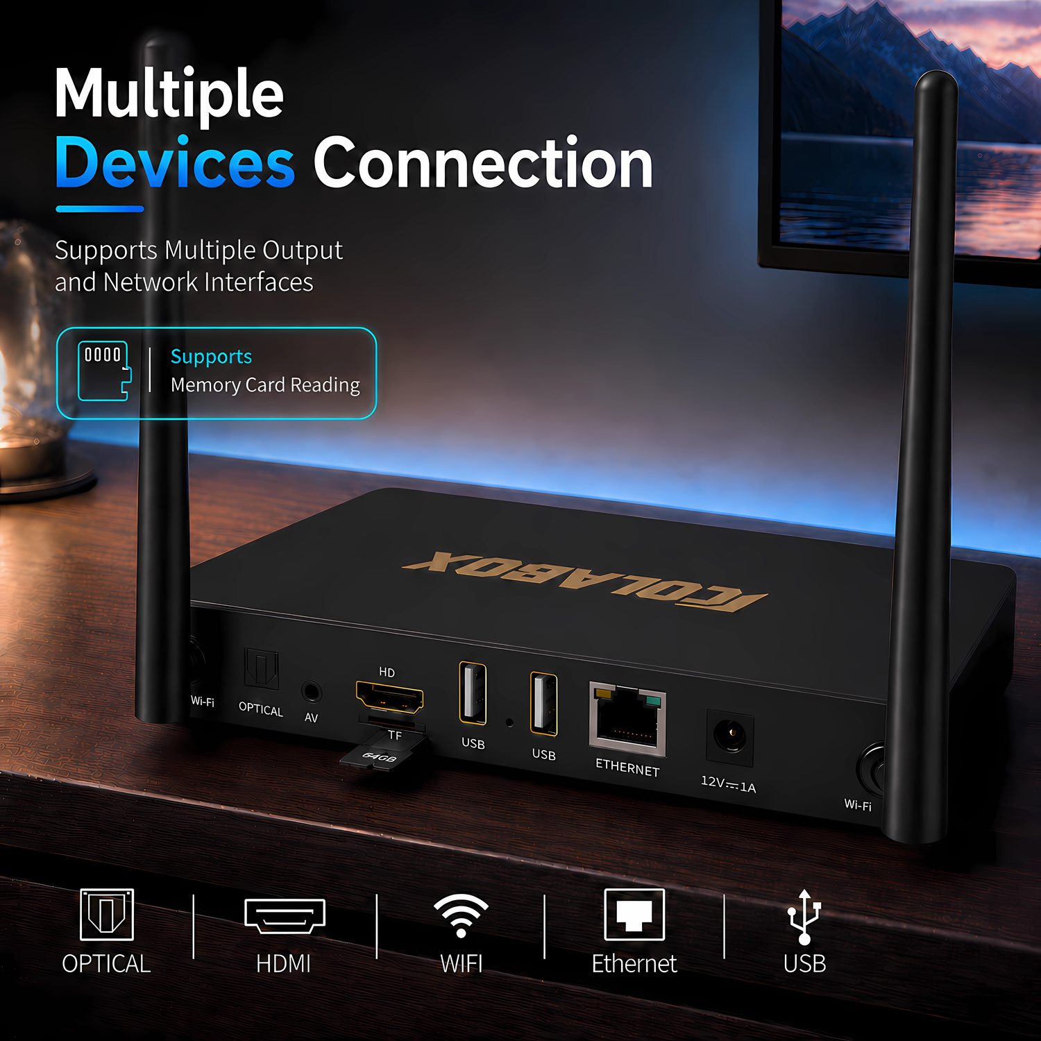 Connection ports on ColaBox L2 Plus