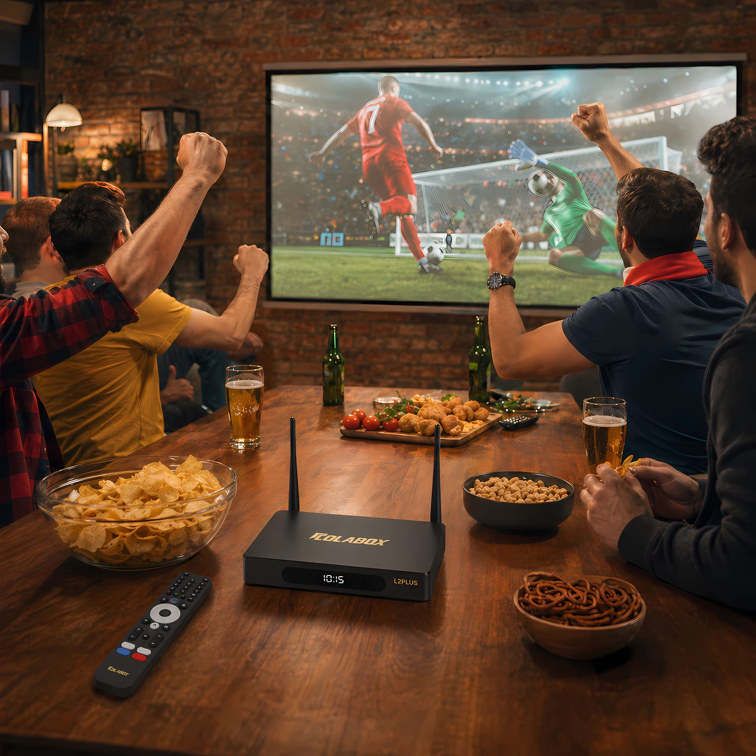 Friends enjoying a watch party